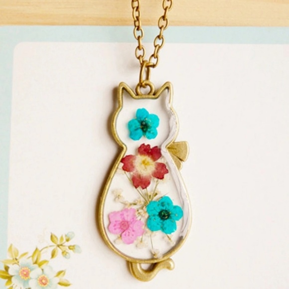 ๐โจ๐ป Floral Cat Necklace - Picture 4 of 4